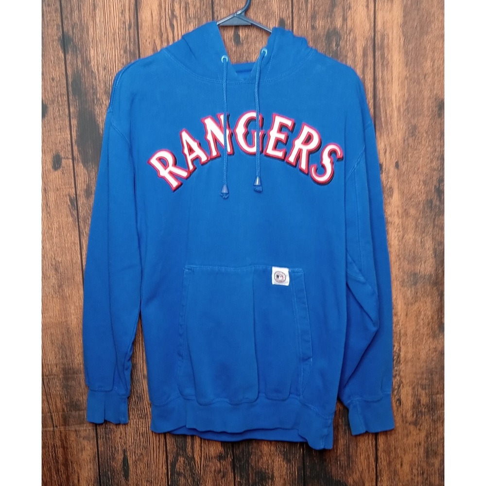 Stitches Texas Rangers Pullover Hoodie Men's Medium Royal Blue‎